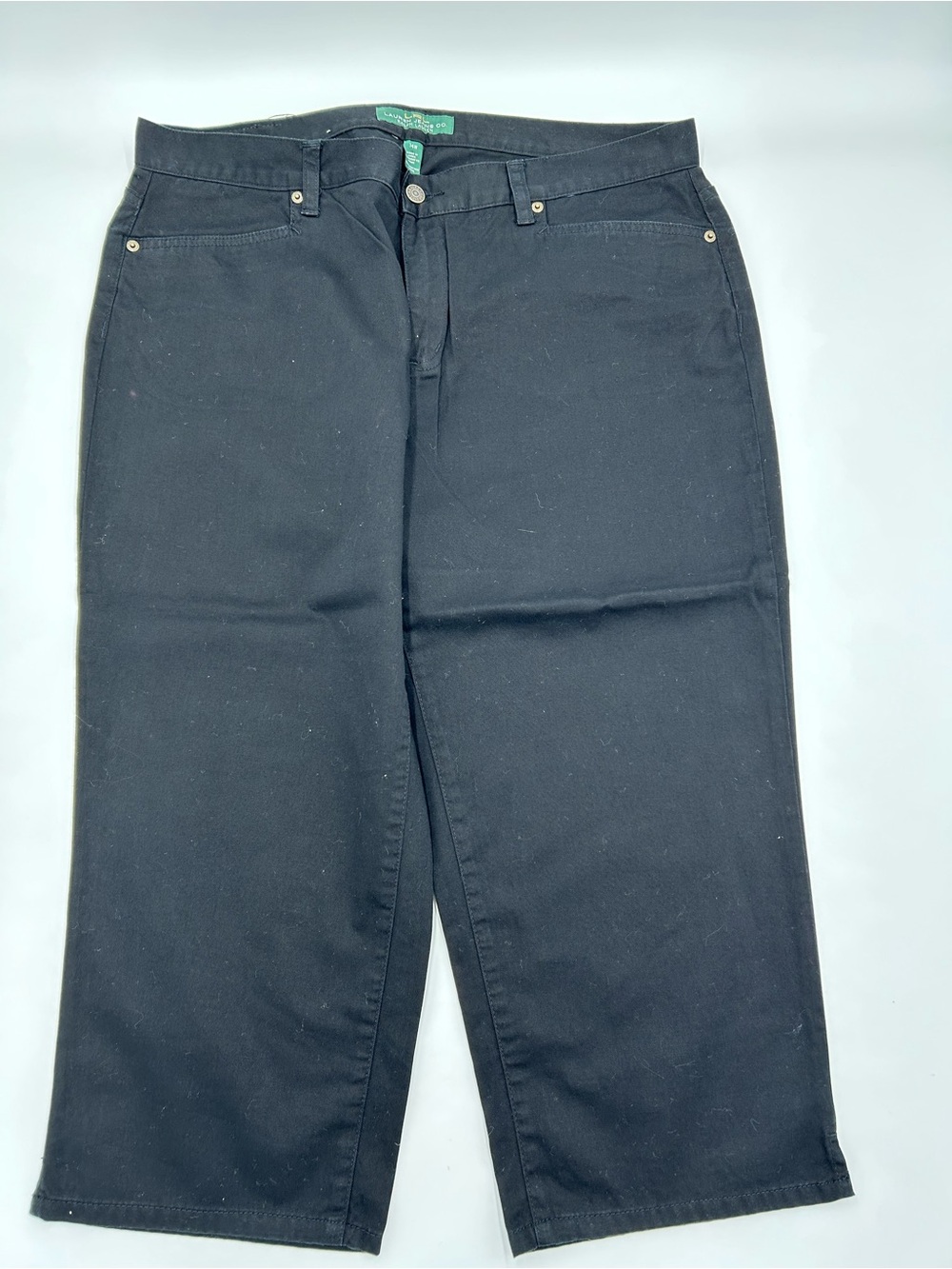 Ralph Lauren Women’s Black Relaxed Capri Jeans 14W NWOT